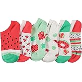 Apara Girls' Comfort Fashion No-Show Ankle Socks (6-Pair)