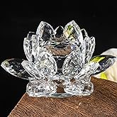 TENGFENG Sparkle Crystal Lotus Flower - 4'' Hue Reflection Clear Crystal Lotus for Feng Shui Home Decor Sun Catcher Ornaments or Paper Weight with Gift Box (100MM) Transparent