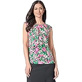 Kasper Womens Printed Ity Extended Shoulder Keyhole Ca