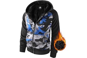 LAIWANG Boy's Zip Up Hoodie Heavyweight Winter Sweatshirt Fleece Sherpa Lined Warm Jacket