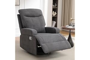 choairy Nursery Glider Recliner Chair, Manual Swivel Rocker Recliner for Adults, Upholstered Glider Rocking Recliner with Comfortable Arms and High Back for Living Room Bedroom (Velvet, Dark Grey)