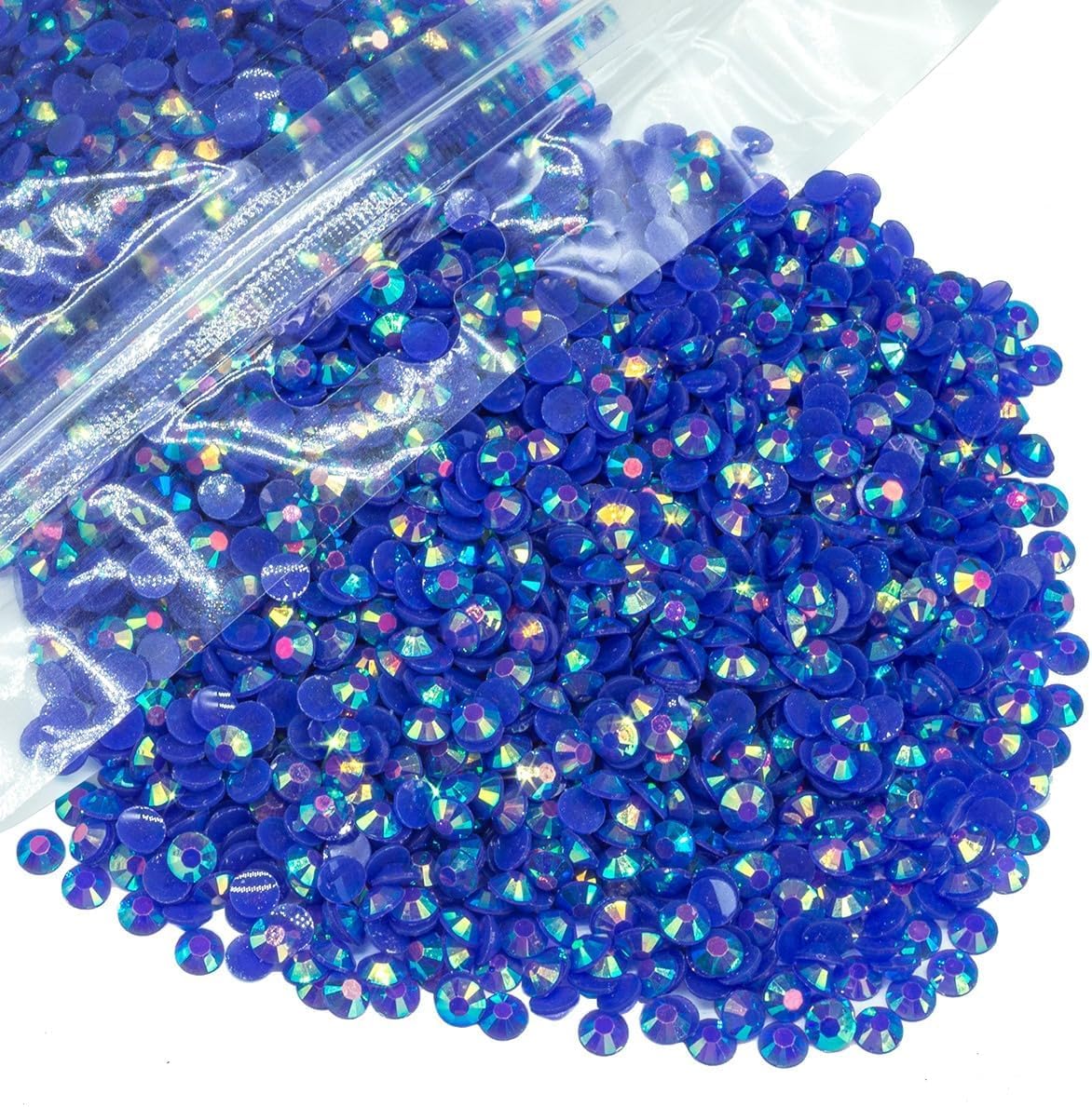 Photo 1 of qiipii 1280PCS 6mm Blue AB Resin Rhinestones for Crafts Royal Blue AB Flatback Jelly Rhinestones Bulk SS30 Non-Hotfix Stones Diamonds Crystals Gems Pack for Mugs Tumblers Bottles DIY Crafts Decoration