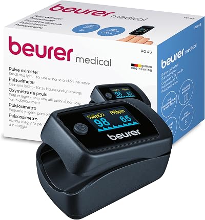 Beurer PO45 Pulse Oximeter Heart Rate Oxygen Saturation Perfusion Index