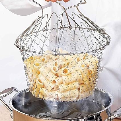 Epyz Chef Basket 12 in 1 Kitchen Tool for Cook, Deep Fry, Boiling Solid Steel
