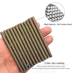 12pcs Color Zinc Fully All Threaded Rod Carbon