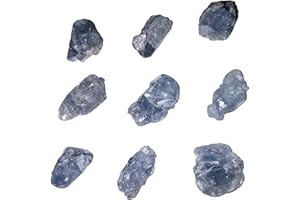 TOP-ROCK-SHOP 1pc Raw Celestite Celestine Medium Rough Naturally Semi-Faceted & Semi-Translucent Healing Crystal Gemstone Specimen from Madagascar for Wire Wrapping, Meditation, & Metaphysical Uses