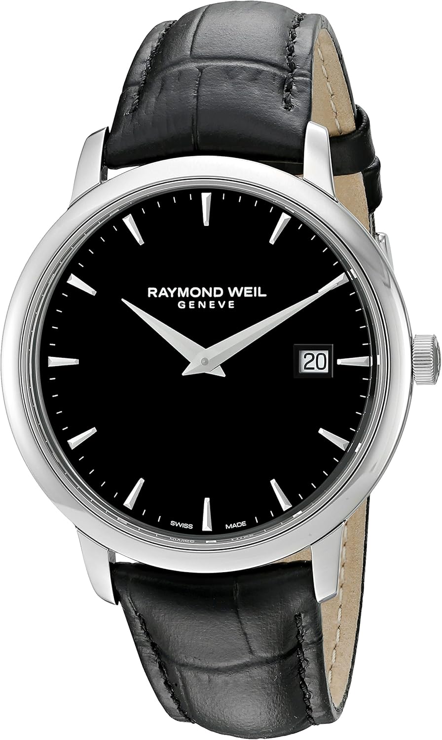 Raymond Weil Hommes Analogique Quartz Montre Avec Bracelet En Cuir 5488 raymond-weil-hommes-analogique-quartz-montre-avec-bracelet-en-cuir-5488