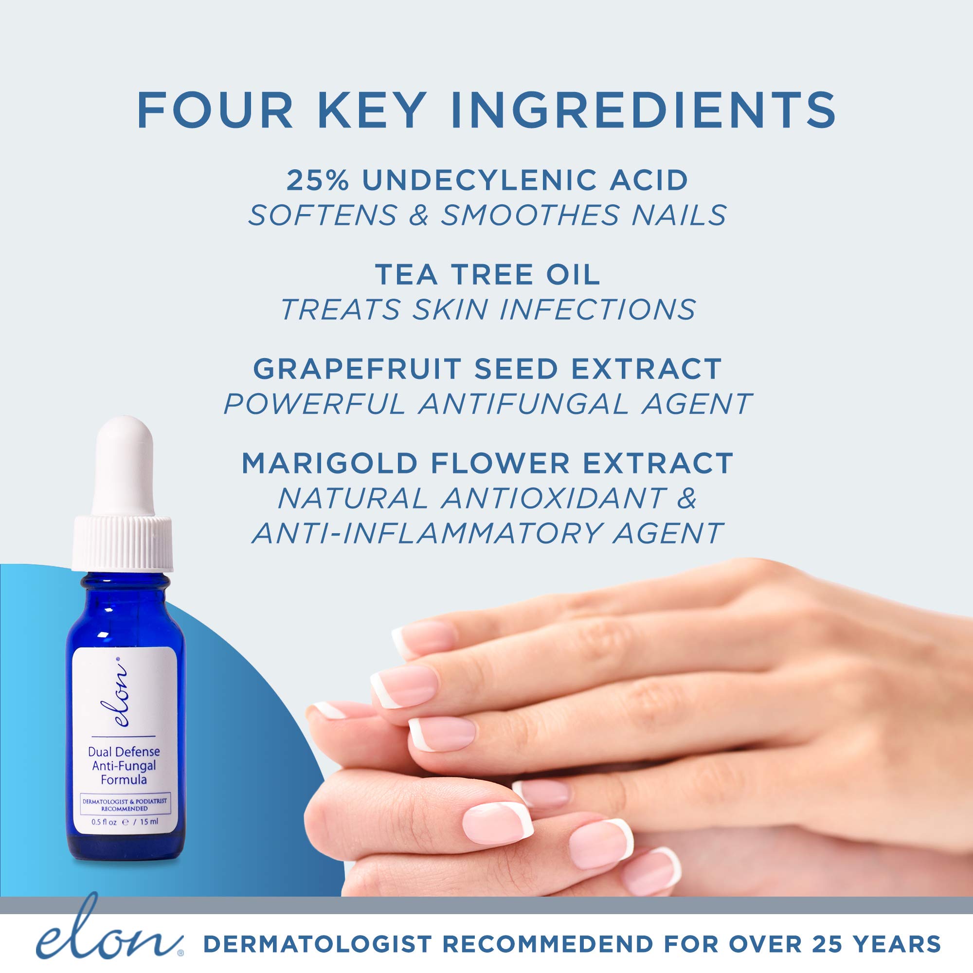 Elon Dual Defense AntiFungal Formula 25 Undecylenic Acid Treat