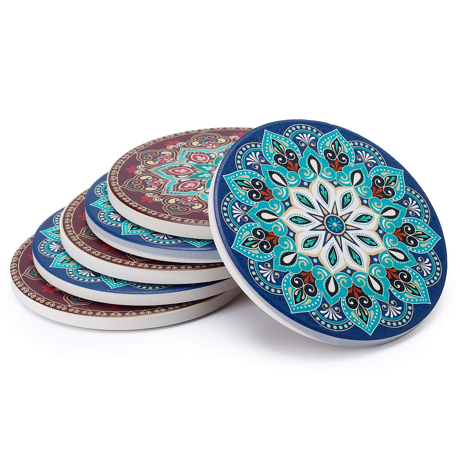 4 Inch Suitable for Kinds of Mugs and Cups 3 Coasters for Each Design