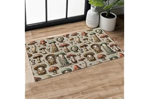 MIEPOS Cute Mushroom Indoor Door Mat,Whimsical Cartoon Doormat, 29.5x17in Non-Slip Rubber Backing Floor Mat,Entry Rug,for Living Room,Office,Rv,Kitchen,Entryway Doorways Mats Decor,Doormats Gifts