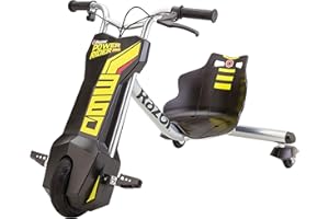 Razor Power Rider 360 9 MPH Drifting Trike Ride-On Electric Powered Tricycle, Black, Yellow