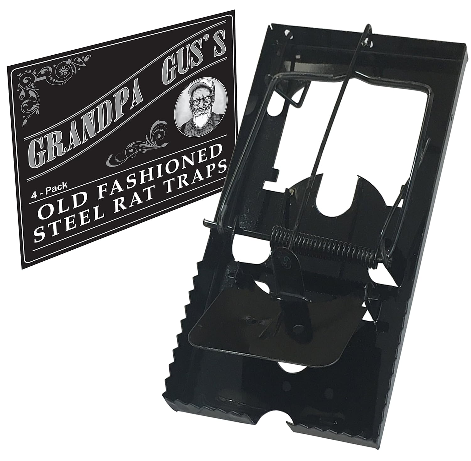 Grandpa Gus's Rat Snap Traps Steel Snap Construction Best Indoor