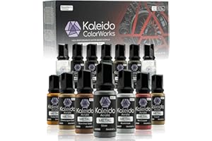 Gaahleri Kaleido Metal 12-Color Set – Water-Based Acrylic, Metallic Airbrush Paint Kit for Car Models, Gundam,Gunpla,Mecha,Pre-Thinned, High Gloss, Fast-Drying, with Thinner & Cleaner