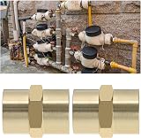 OTOTEC Brass BSP 1/4 Inch Female-Female Straight Hex Nipple Pipe Fitting Air view 3