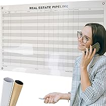 Large Dry Erase Real Estate Planner,36 By 24 Inch Erasable Real