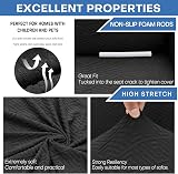 XINEAGE 2 Seater Jacquard Stretch Sofa Cover Black view 3