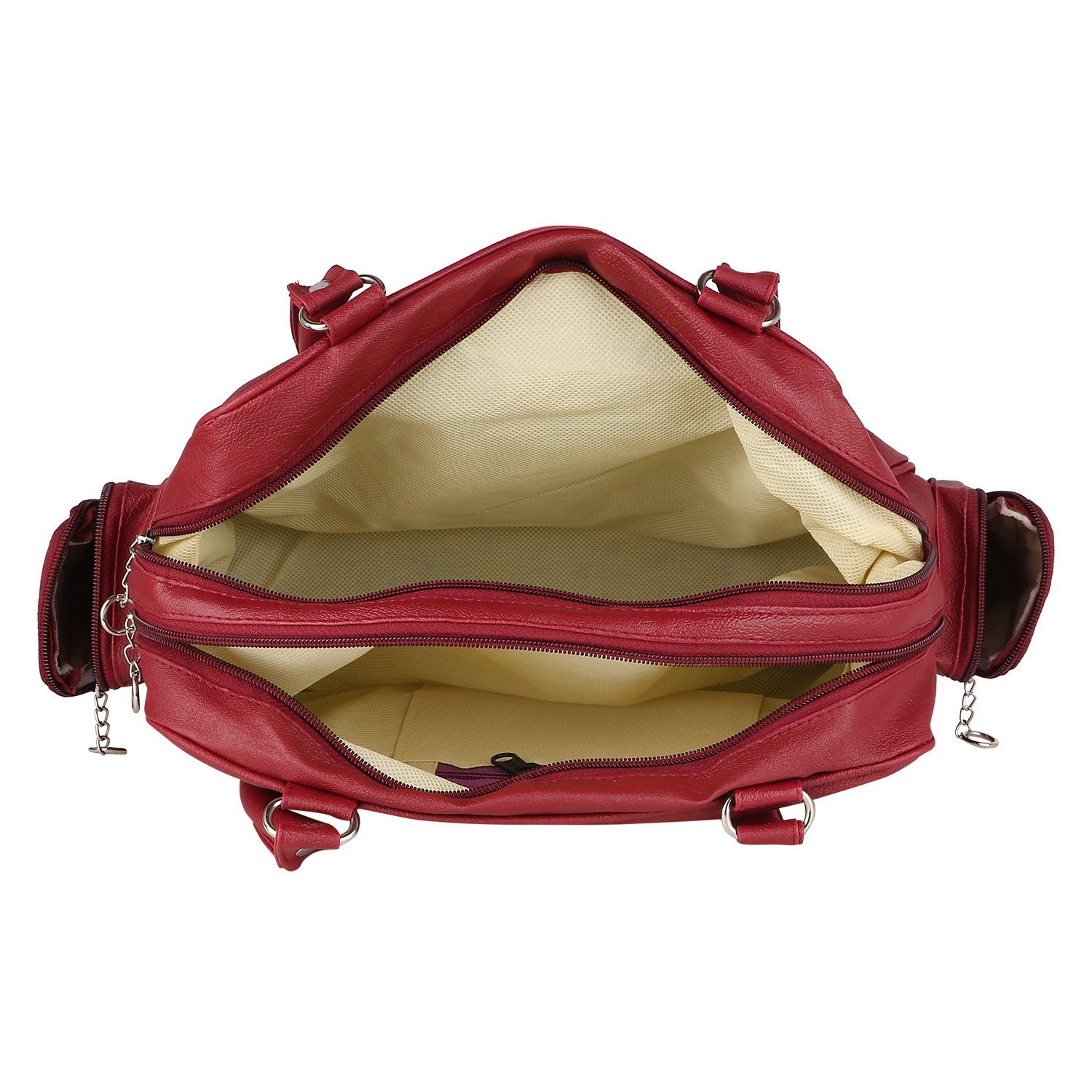 mango star women's pu leather handbag (maroon)