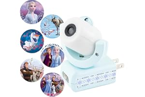 Projectables Disney Frozen 2 LED Projector Night Light, Plug-In, Dusk-to-Dawn, Elsa, Anna, and Olaf, Ideal for Hallway, Bedroom, Nursery, or Playroom – 45028