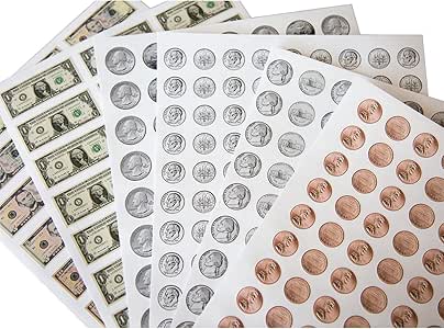 Amazon.com: 1038 Pieces U.S. Coin &amp; Currency Stickers | For Classroom ...