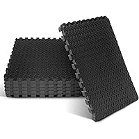 Yes4All EVA Interlocking Mats, Puzzle Floor Tiles, Foam Floor Padding with Border for Furniture, Home Space, Living Room, Gar