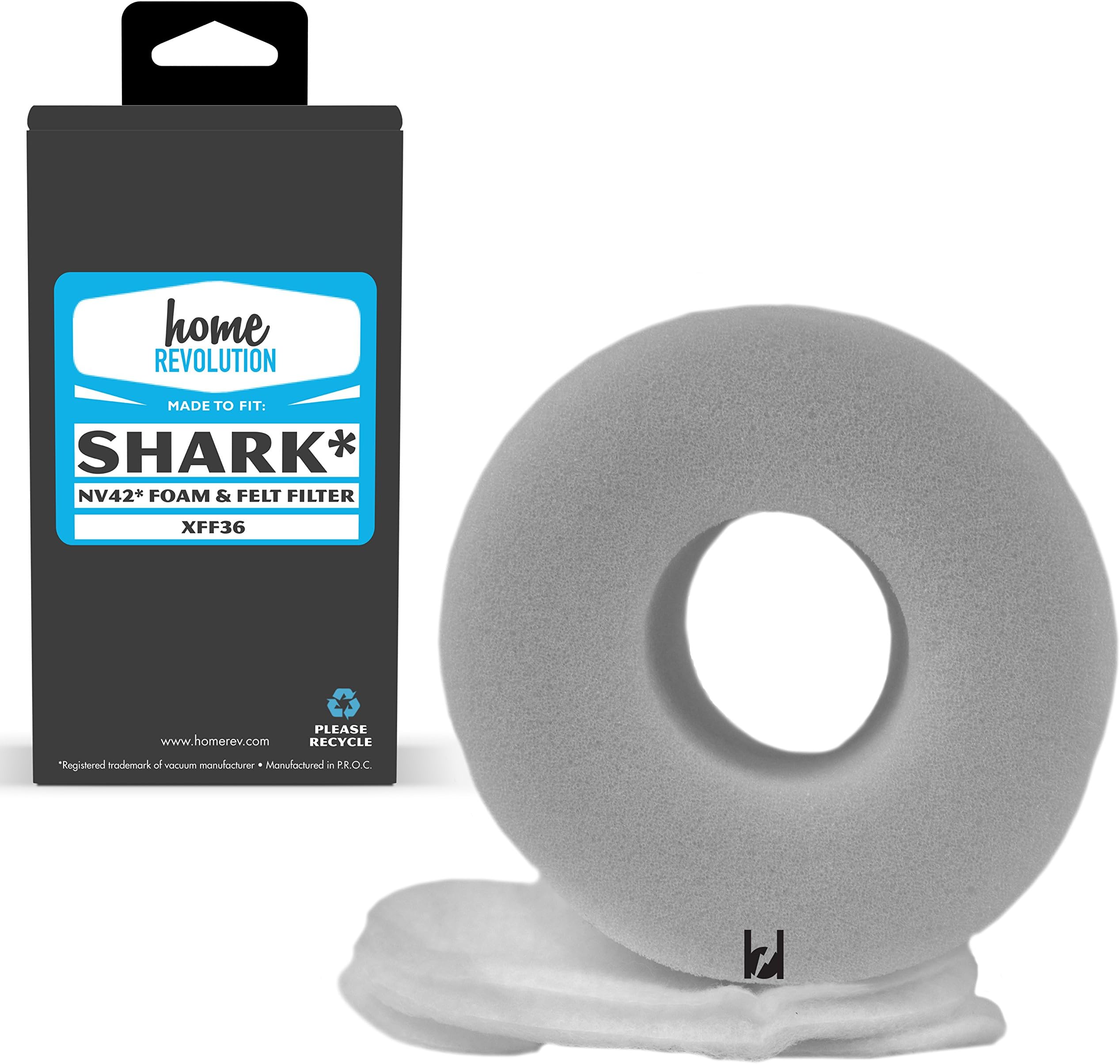 Home Revolution Replacement Foam & Felt Filter Kit, Fits Shark Navigator NV42 and UV402 and Part XFF36