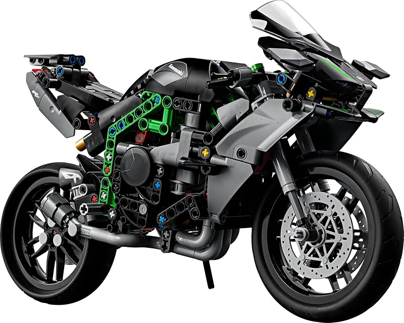 Brinquedo de construção lego technic motorcycle kawasaki ninja h2r, kit de modelo em escala de veículo colecionável, presente para meninos e meninas de 10 anos ou mais 42170 — foto 8 de 8