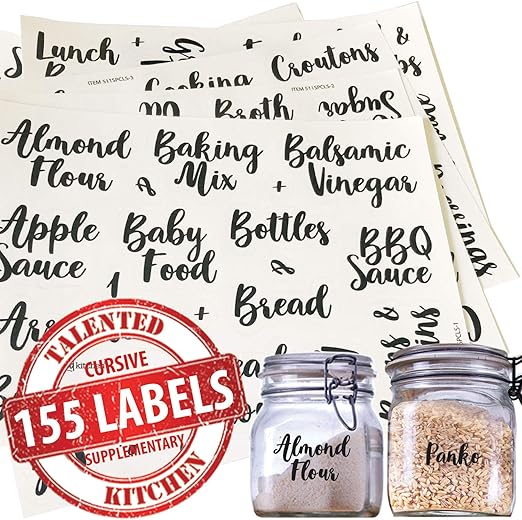 Amazon Com Talented Kitchen 155 Pantry Labels Fridge 155