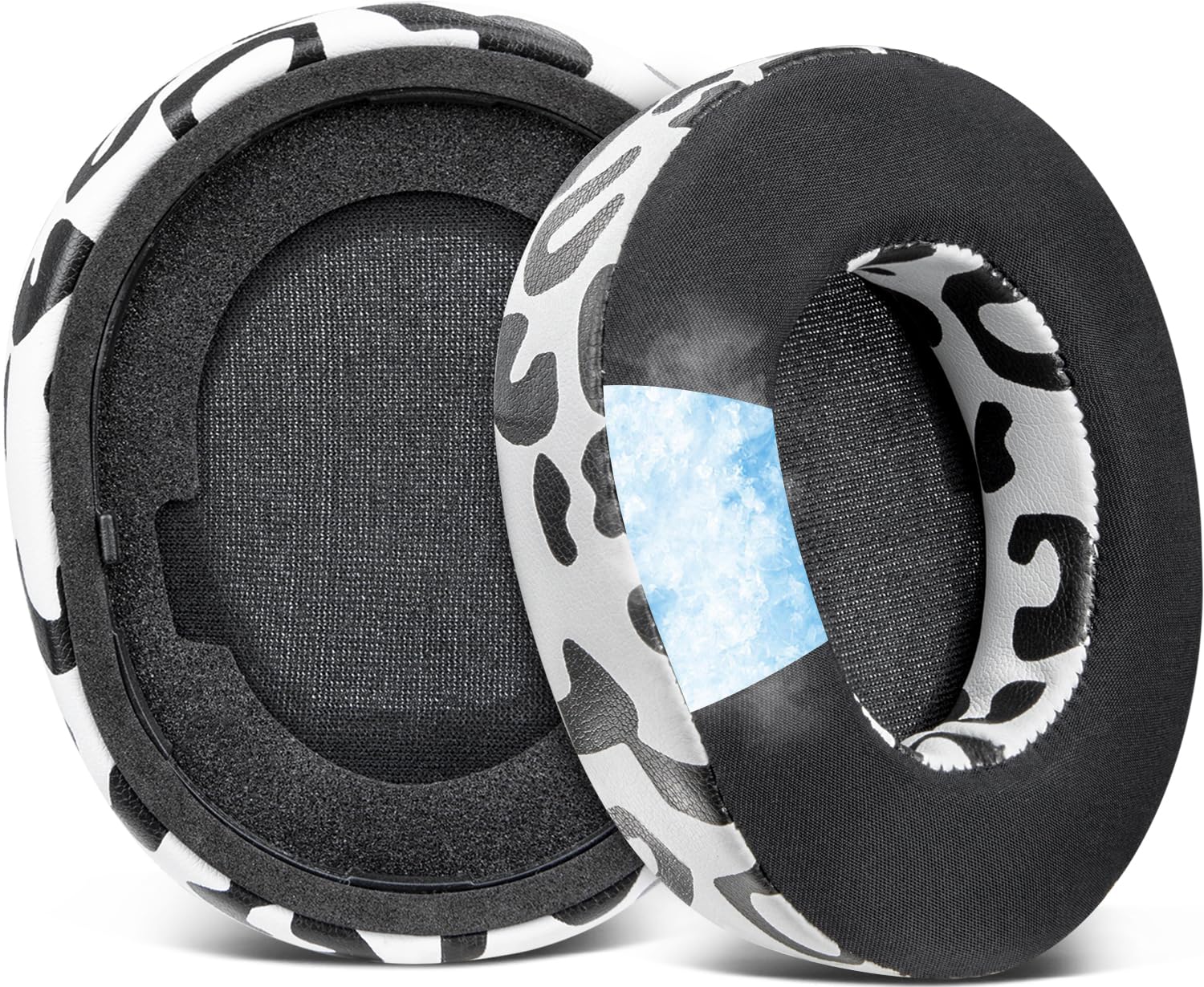 SOULWIT Cooling-Gel Replacement Earpads for Steelseries Arctis Nova Pro Wireless/Arctis Nova Elite Headphones, Ear Pads Cushions with High-Density Noise Isolation Foam, Added Thickness - Snow Leopard — image 1