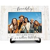 KFNER Friends Picture Frame Gifts, Wooden Friendship Photo Frame Gift for Women Friends Sisters Besties, Friendship Is A Million Little Thing Picture Frame for Birthday Christmas Graduation -01