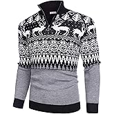 COOFANDY Men's Quarter Zip Pullover Sweater Casual Zip Up Polo Sweater Knit