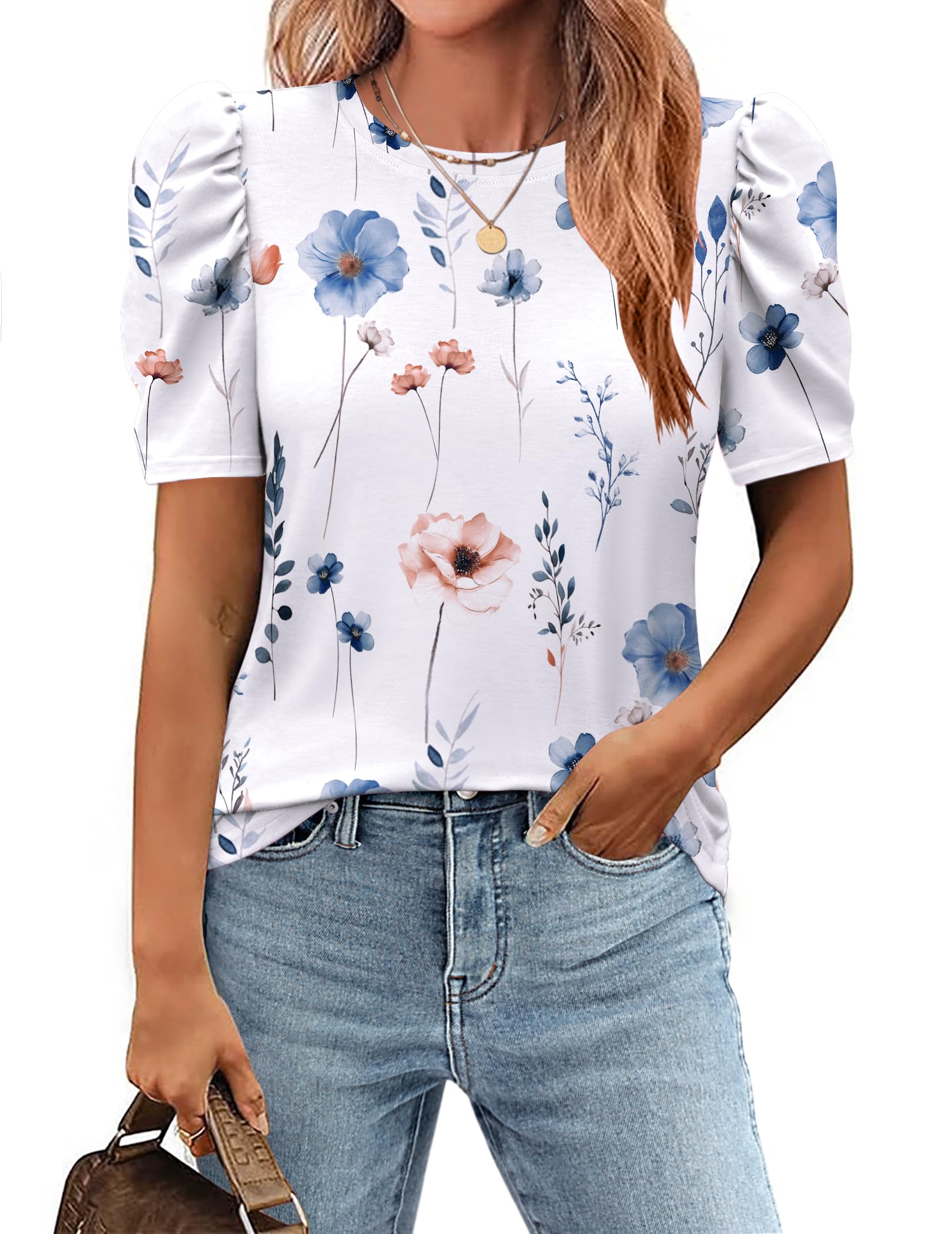 COCCKO Women's Striped Oversized Short Sleeve Top - Loose Fit Tunic Blouse, Casual Summer T-Shirt 2025