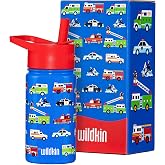 Wildkin Kids Stainless Steel Water Bottle, 14oz, Heroes | 14oz insulated steel water bottle &mdash; coordinates with matching Wildkin backpacks and lunch boxes