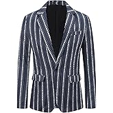 Lars Amadeus Striped Blazer for Men's Single Breasted Contrast Color Retro Sports Coat