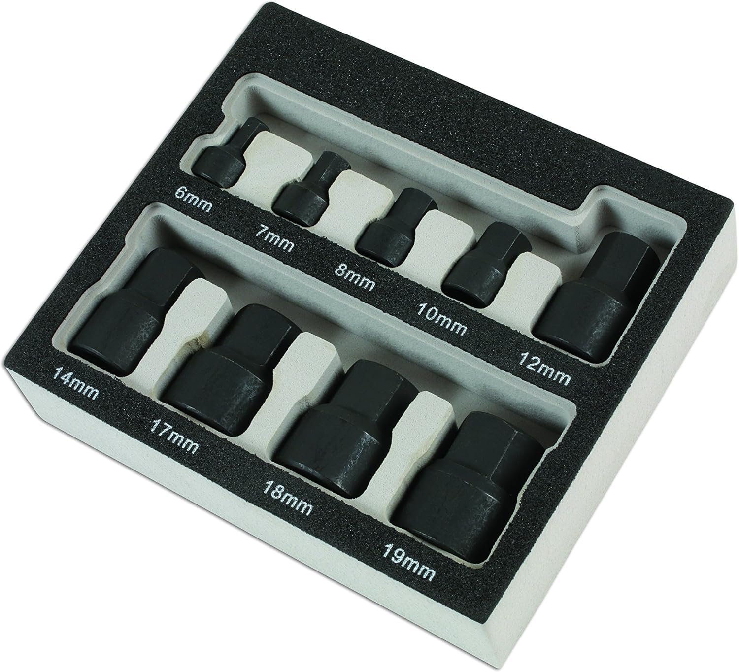 Laser 6726 Low Profile Impact Hex Socket Bit Set 1/4"D, 3/8"D 9pc, Silver, Variety Pack - Image 3