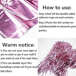 HalloweenDecorate 4 Pack Pink Foil Fringe Curtain