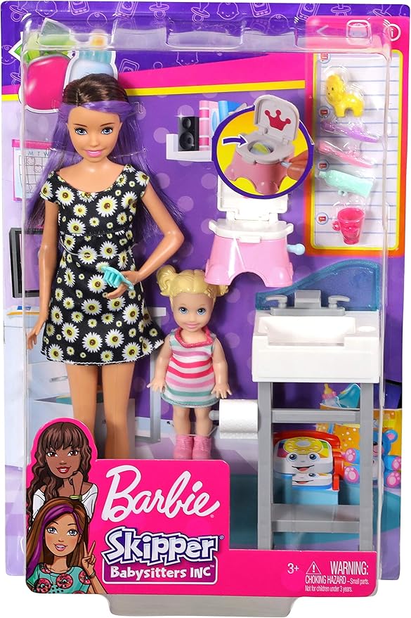 barbie skippers babysitter stroller playset with doll