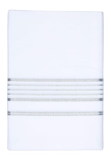 Men's Cotton Double Dhoti With Zari Border 2M Free Size (White)
