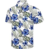 Hawaiian Shirt for Men Tropical Shirts Summer Beach Button Down Short Sleeve Luau Aloha Floral Cruise Vacation Outfit 2025