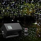 AIRIVO Outdoor Laser Lights Projector, White Laser Fairy Lights Projector, Christmas Snowflake Projector 3 Lighting Modes with Remote Control,Holiday Halloween Decor for Home,Garden, Trees,White Laser