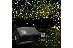 Outdoor Star Lights Projector, AIRIVO White Laser Fairy Lights Projector, Christmas Snowflake Projector 3 Lighting Modes Garden Light with Remote Control for Home, Patio,Landscape