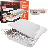 Camerons Large Stovetop Smoker, Hickory & Oak Wood Chips & Recipe Guide | Stainless Steel Barbecue Smoker Box Use Indoor Outd