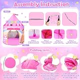 Dikence Princess Play Tent for Kids Girls 3-8 Indoor Outdoor Kids Castle view 4