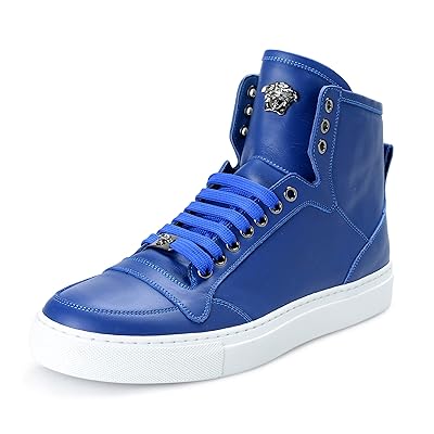 Versace Mens Blue Leather Medusa Hi Top Fashion Philippines Ubuy