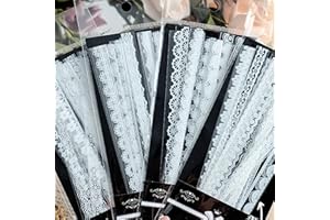 Lace Stickers Set - Maxleaf 120PCS Vintage PET White Lace Stickers for Decoration Planners Scrapbook Laptops Journals Cups Vase Flower Pot Crafts Photo Frame