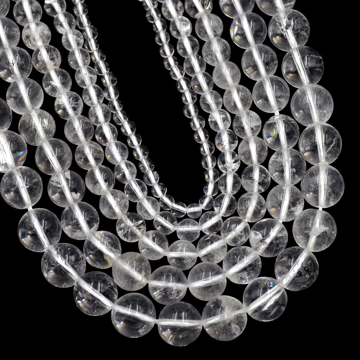 AD Beads Natural Gemstone Round Loose Beads 15" for Bracelet Necklace Earrings Jwelery Making Crafts DIY (6mm, Clear Quartz)
