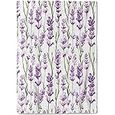 coedoaes Watercolor Lavender Fleece Blanket - 50x60in Purple Flower Botanical Throw Blankets,Soft Cozy Lightweight, Ideal for Living Room Home Decor and Kids Women Girls Spring Gifts
