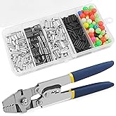 AGOOL Fishing Crimping Tool Kit Fishing Crimping Pliers Stainless Steel Wire Crimping Tool with 500pcs Crimp Sleeves Set, 4 Size Crimp Sleeves Fishing Tackle Pliers
