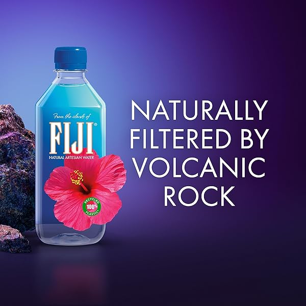 FIJI NATURAL ARTESIAN BOTTLED WATER 500 ML / 16.9 FL OUNCE (PACK OF 6) – 100% RECYCLED PLASTIC