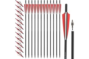 ZSHJGJR Crossbow Bolts 16 17 18 20 22 Inch Archery Carbon Crossbow Arrows with Screw-in Hunting Broadheads for Crossbow Hunti