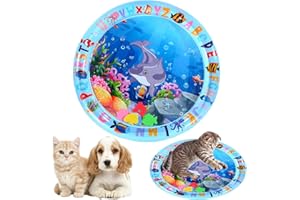 Teddy Run Thickened Sensory Water Playmat for Cats, 4 Colors Available, Water Sensory Playmat with Fish for Pet Play, Thickened Water Sensor Play Mat, Sensory Water Play Mat for Cats Endless Self Play
